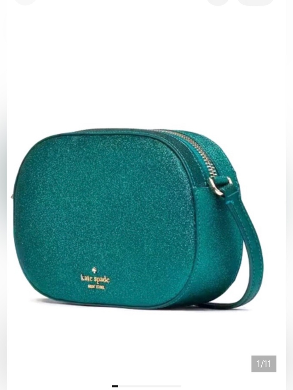 Kate Spade WICKED Glitter Emerald City
Green Oval Crossbody Bag  LIKE NEW